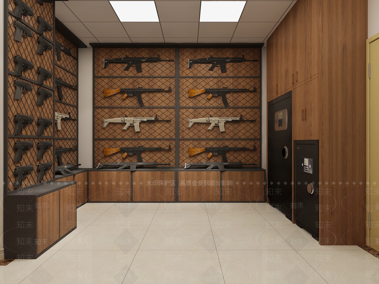 现代枪械室3D模型下载【ID:279695690】