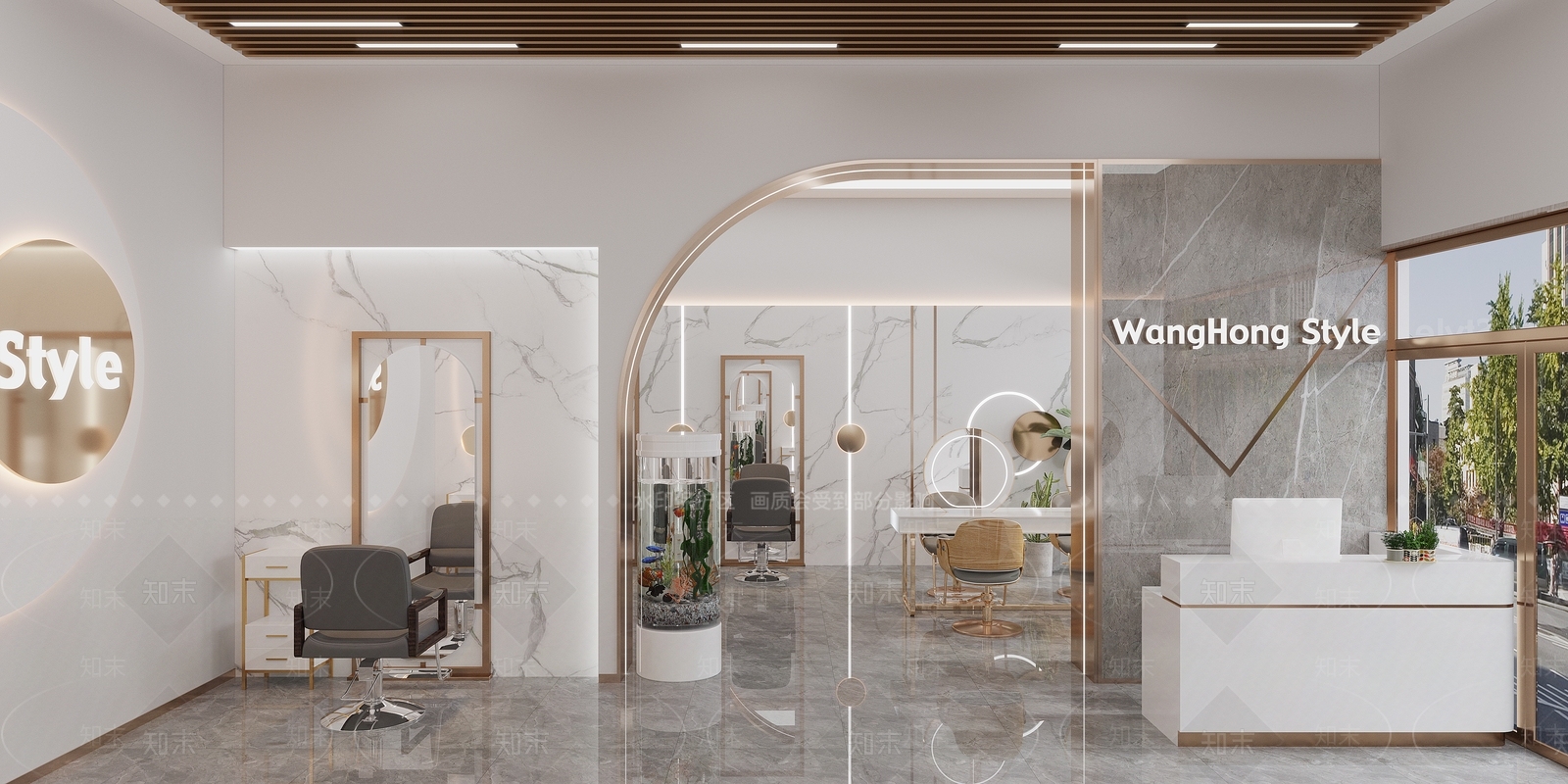 现代美发店3D模型下载【ID:379702438】