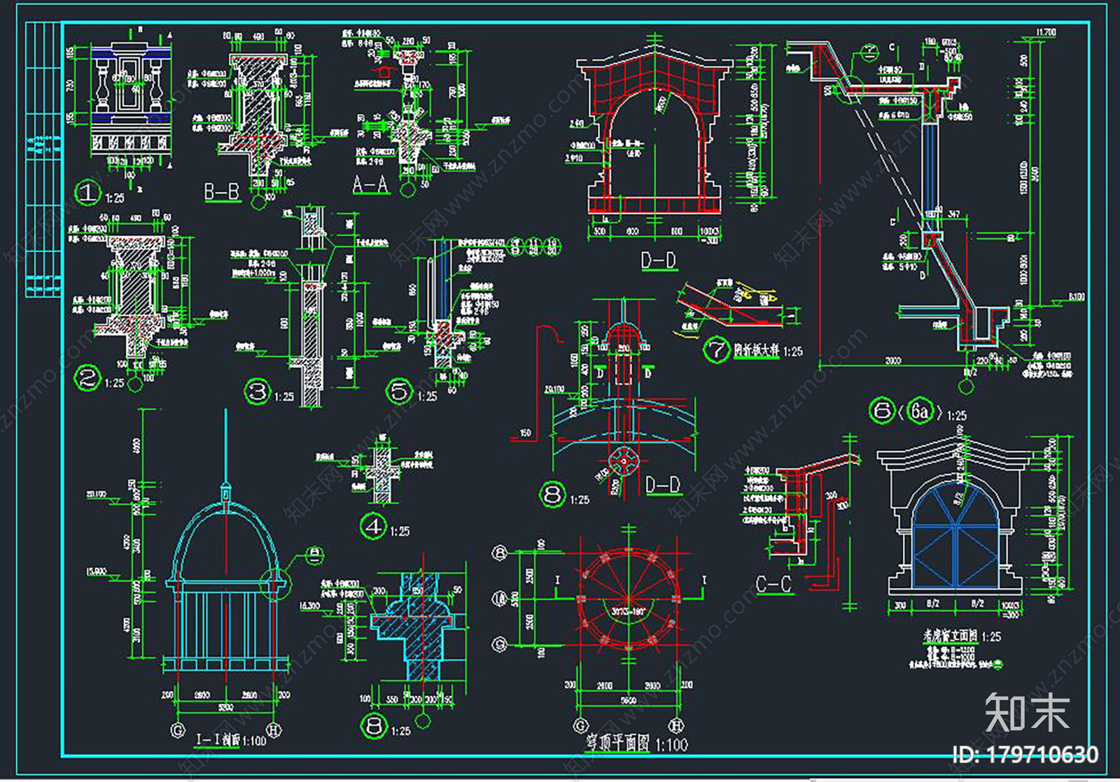 欧式穹顶亭施工图下载【ID:179710630】