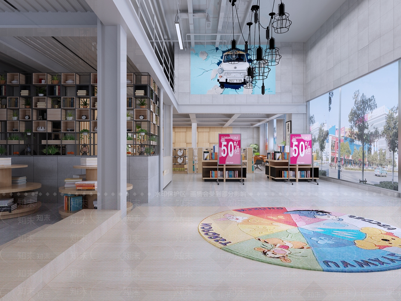 工业风书店3D模型下载【ID:779727922】