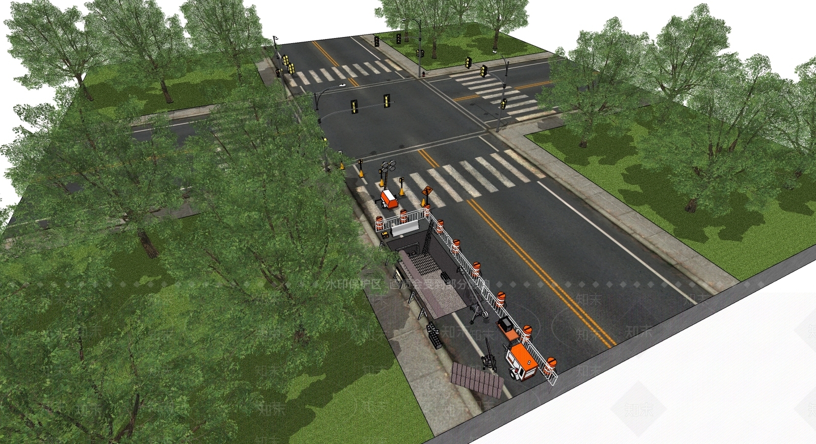 现代道路SU模型下载【ID:979808747】