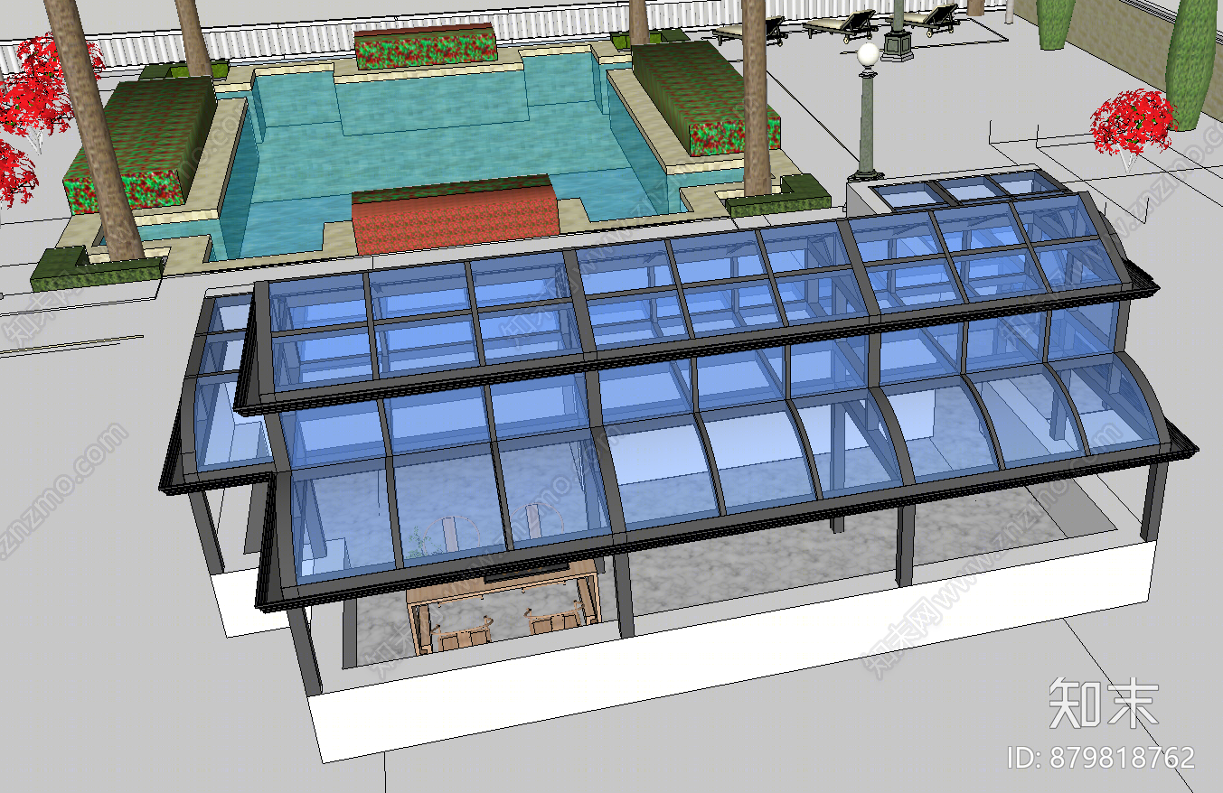 现代住宅建筑SU模型下载【ID:879818762】