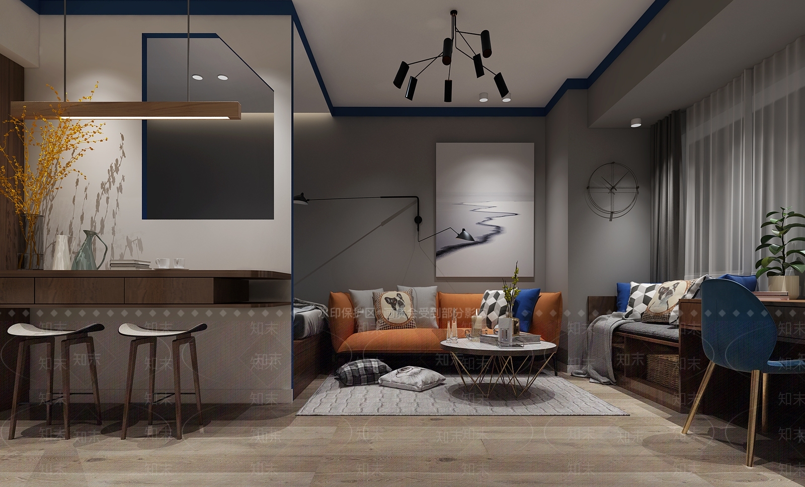 现代单身公寓3D模型下载【ID:980365787】