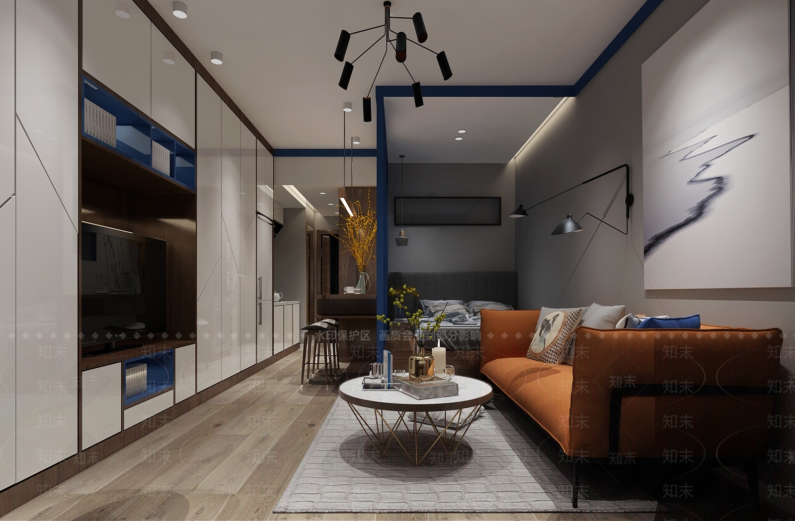 现代单身公寓3D模型下载【ID:980365787】