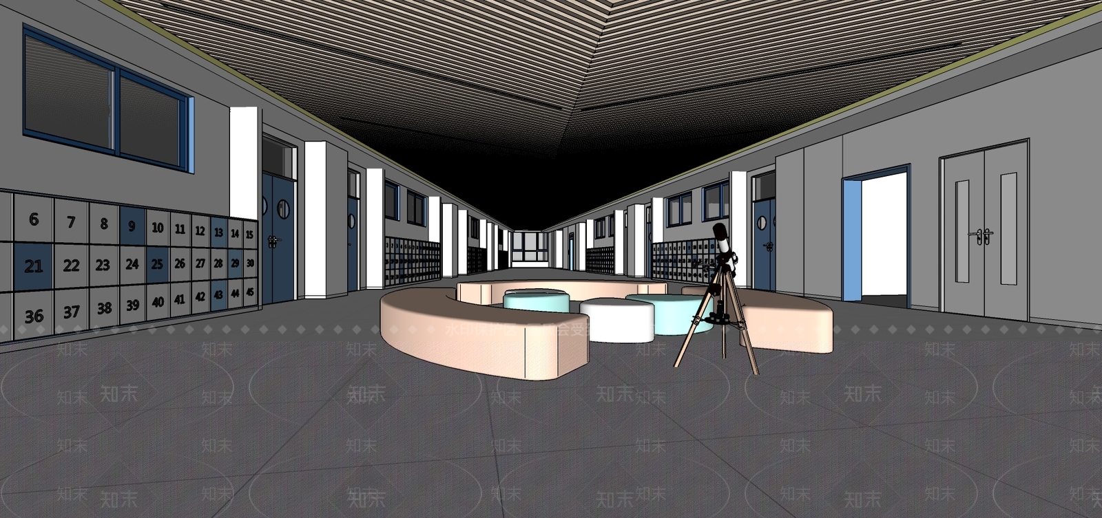 现代学校SU模型下载【ID:579829312】