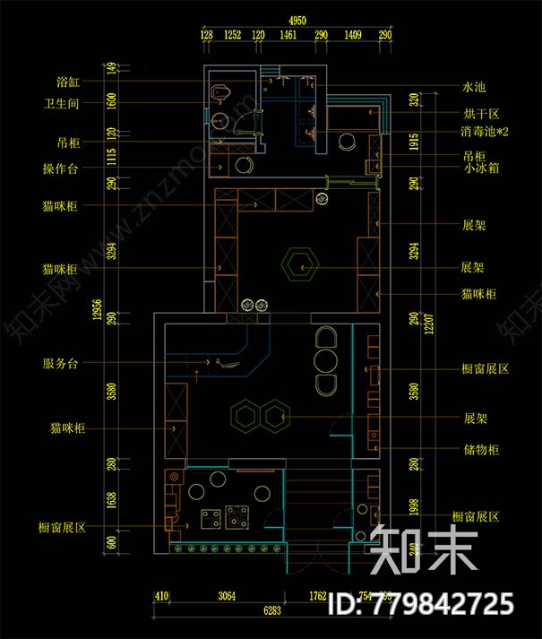 LTW-猫咪店cad施工图下载【ID:779842725】