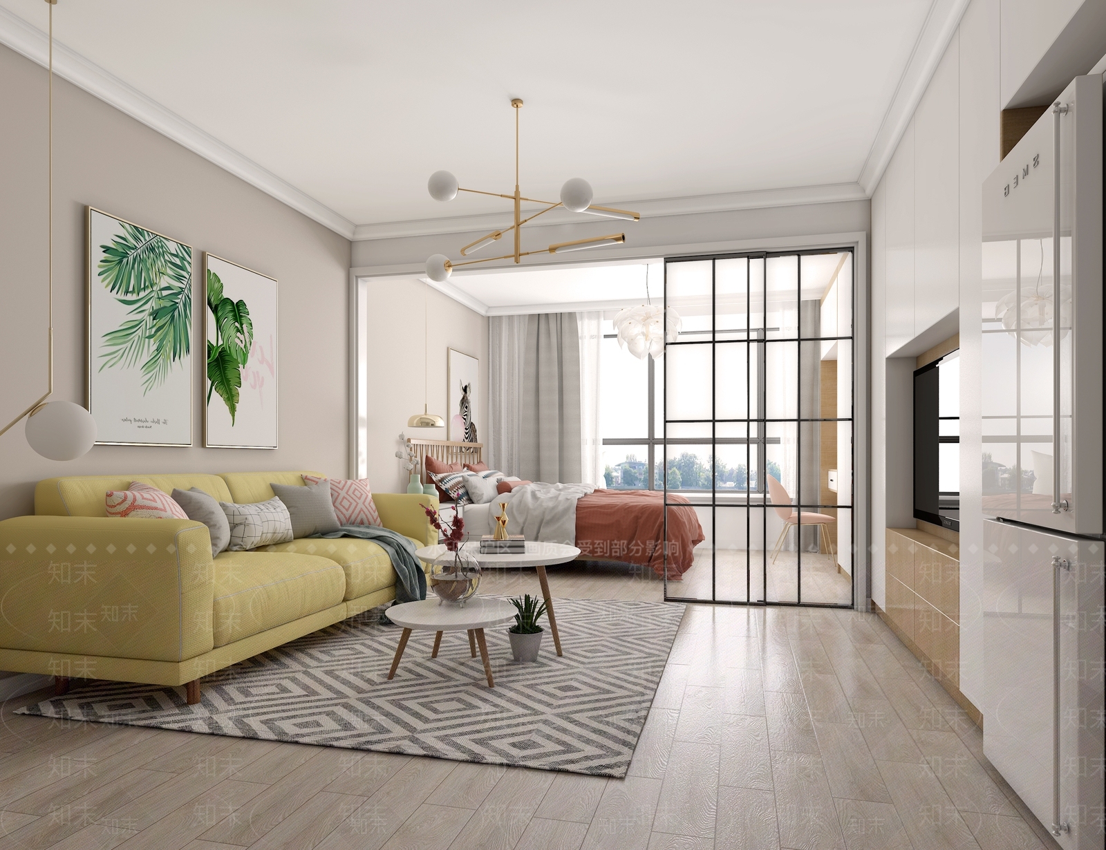 北欧单身公寓3D模型下载【ID:979852773】