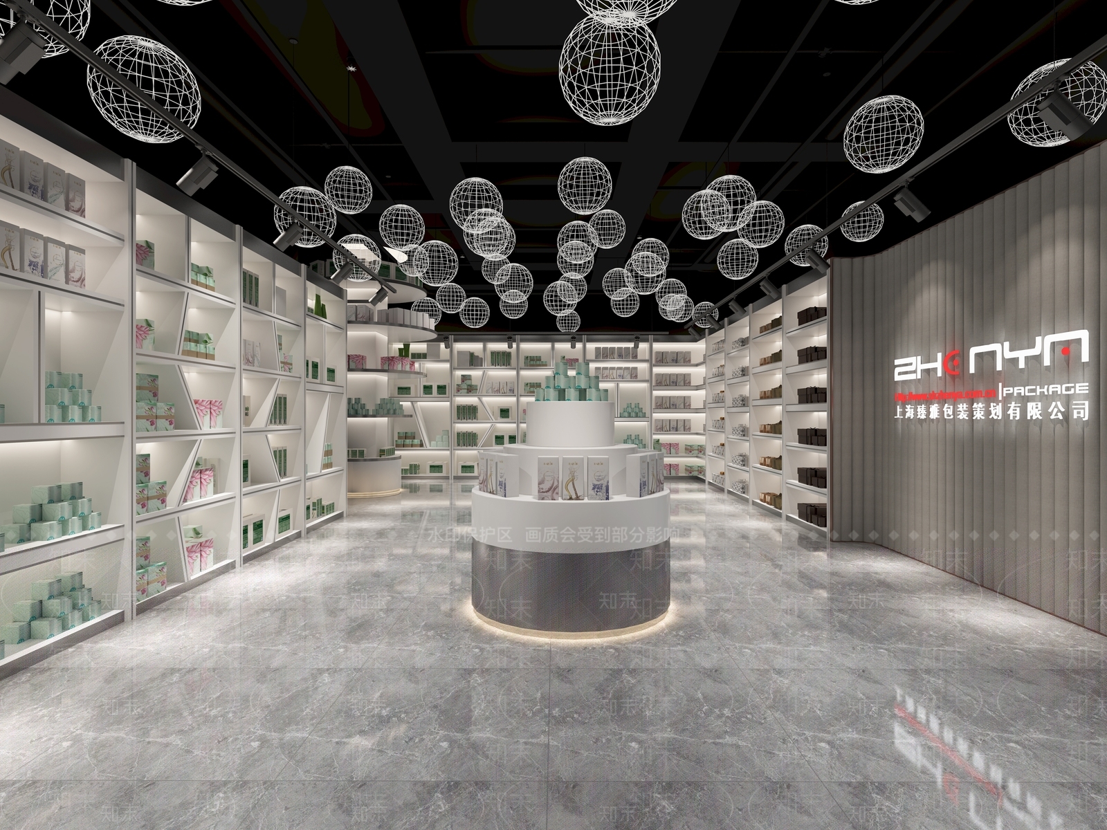 现代化妆品展厅3D模型下载【ID:579854411】