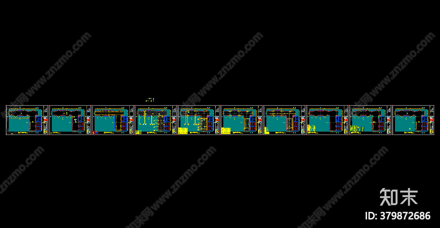 样板段电梯厅施工图下载【ID:379872686】