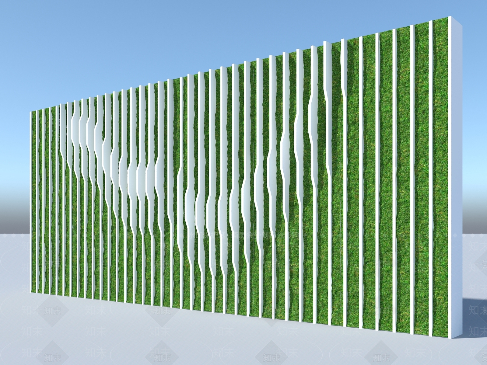现代绿植墙3D模型下载【ID:479877555】