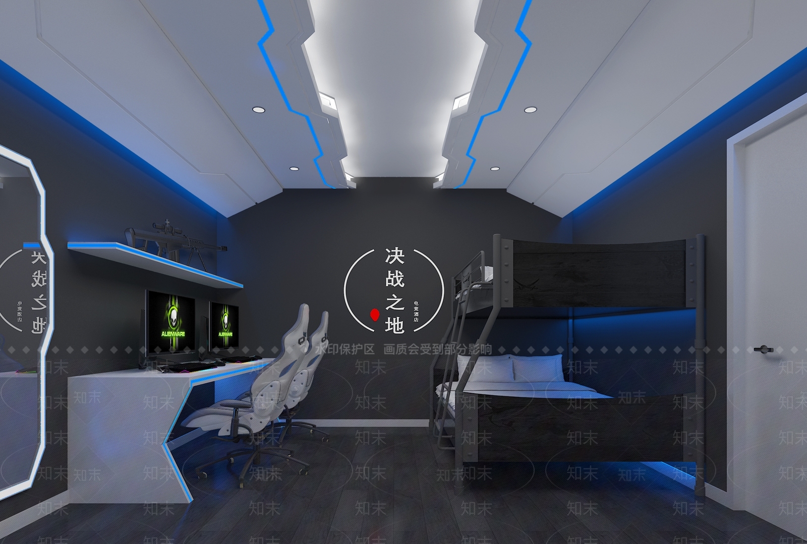 现代酒店客房3D模型下载【ID:479887674】