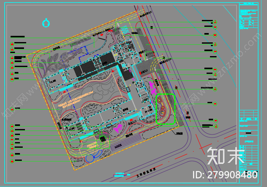 仓前幼儿园cad施工图下载【ID:279908480】