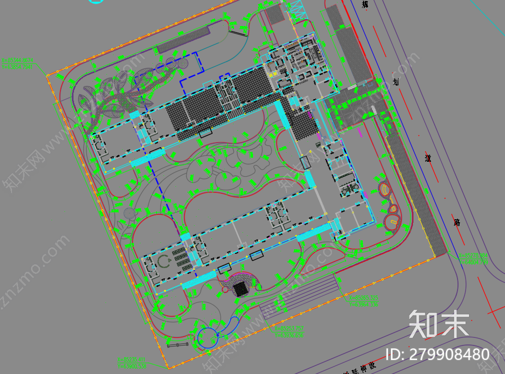 仓前幼儿园cad施工图下载【ID:279908480】