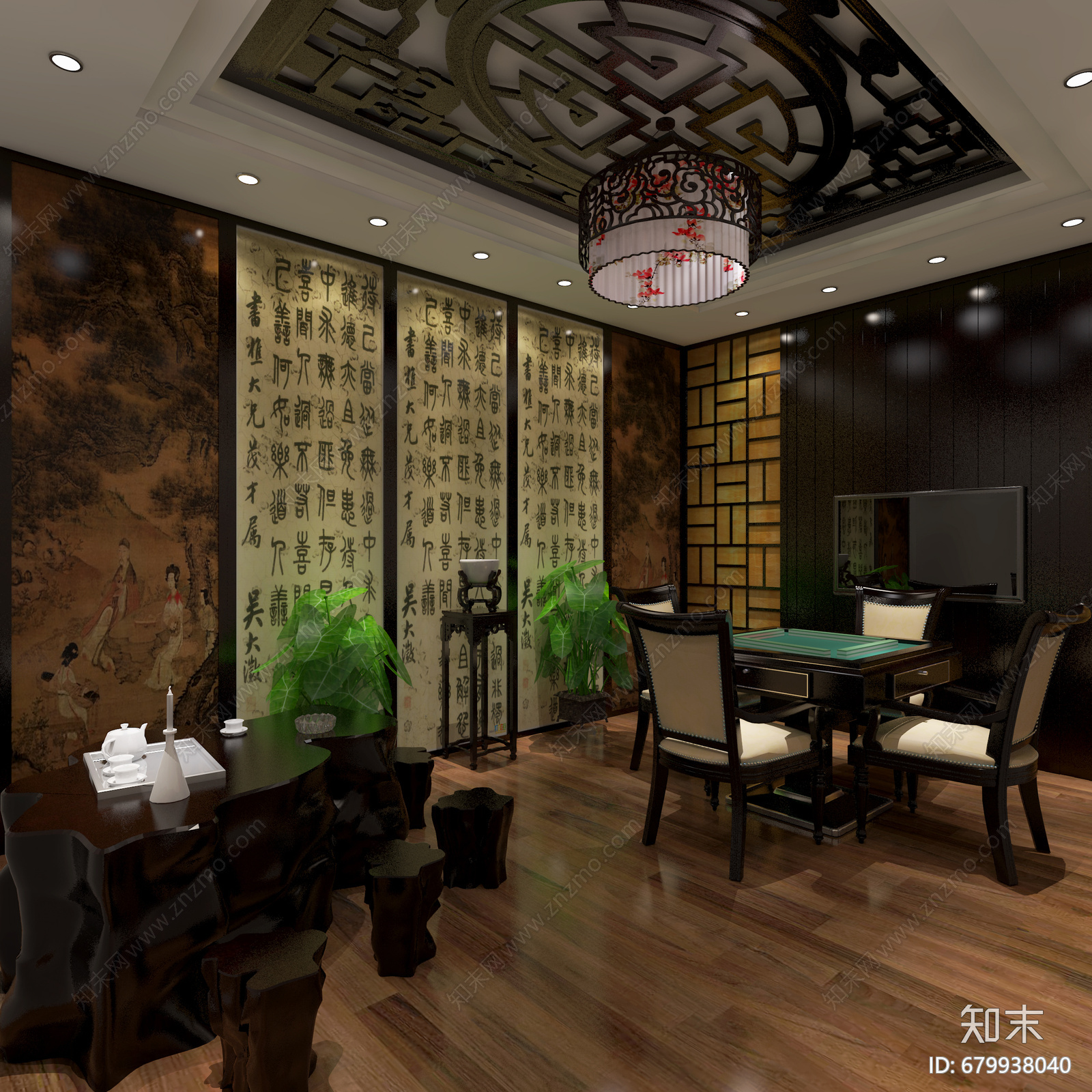 中式会所cad施工图下载【ID:679938040】