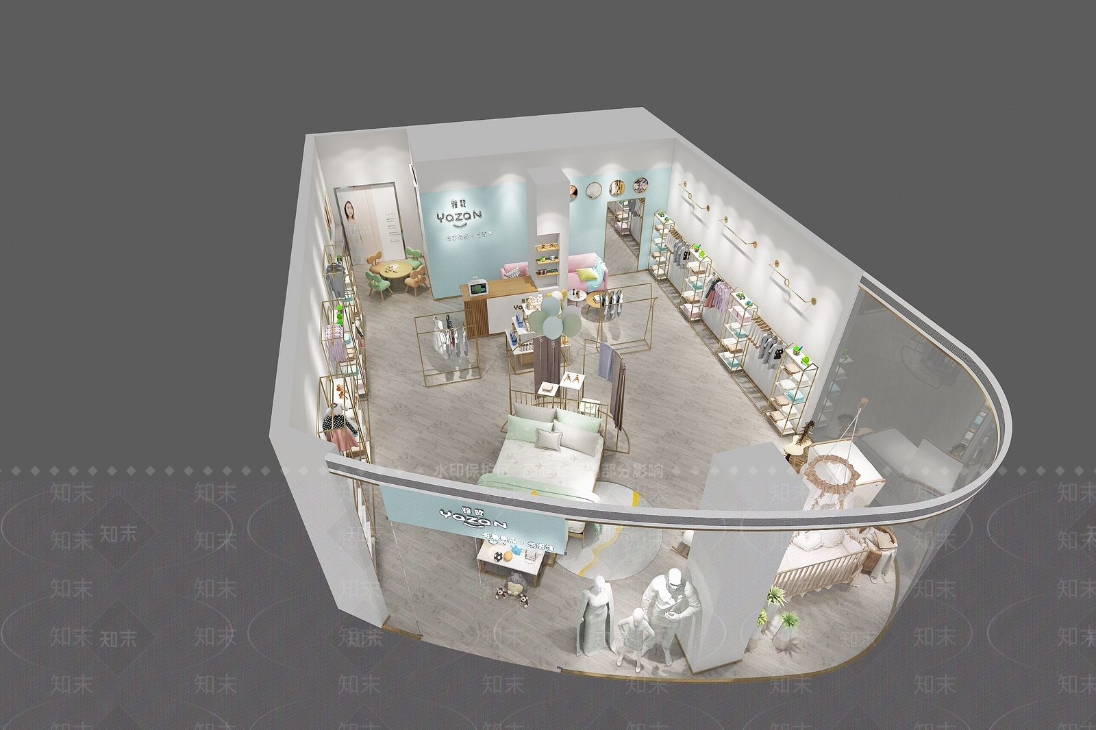 现代服装店3D模型下载【ID:279930965】