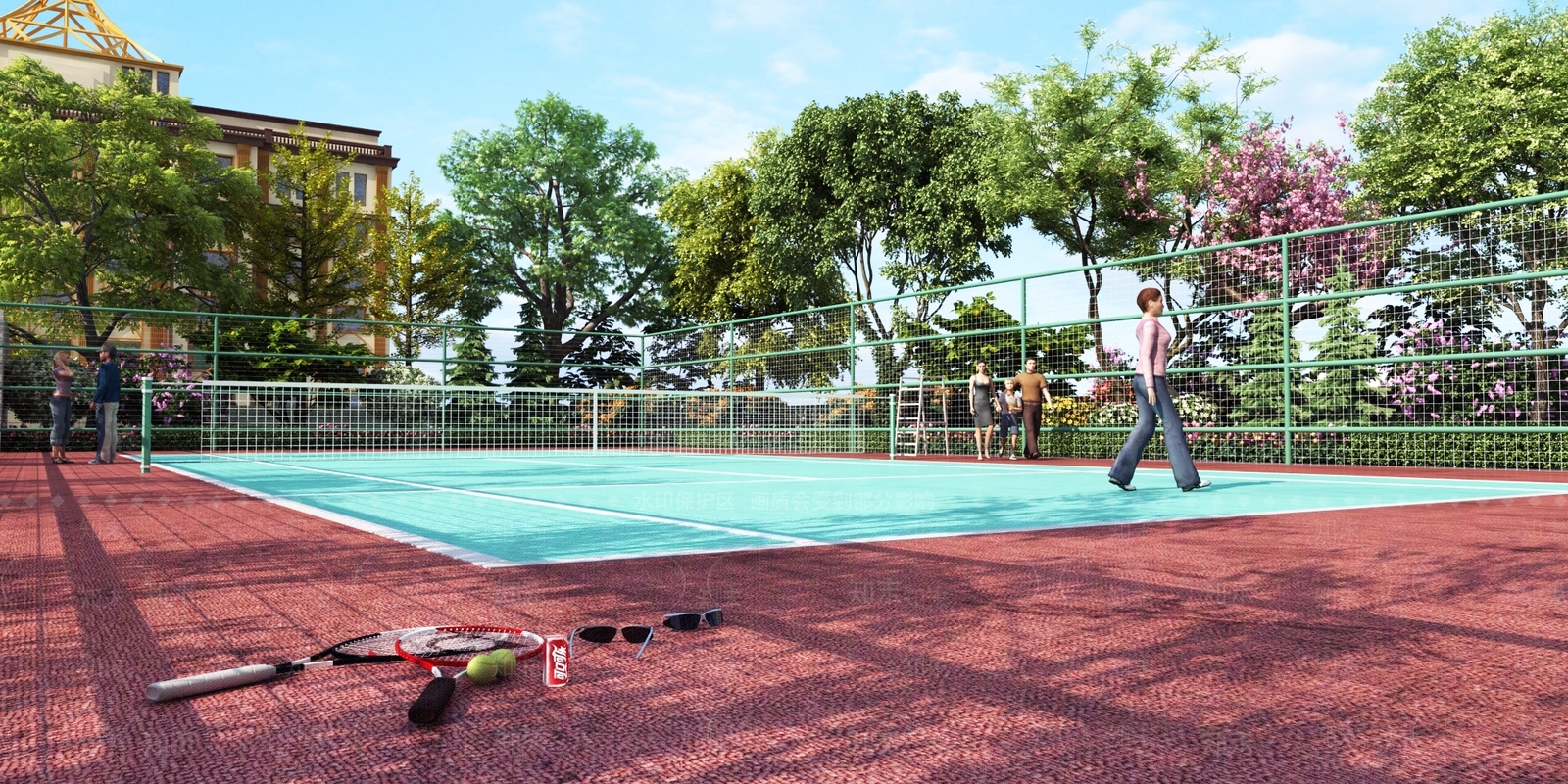 现代网球场3D模型下载【ID:980024522】