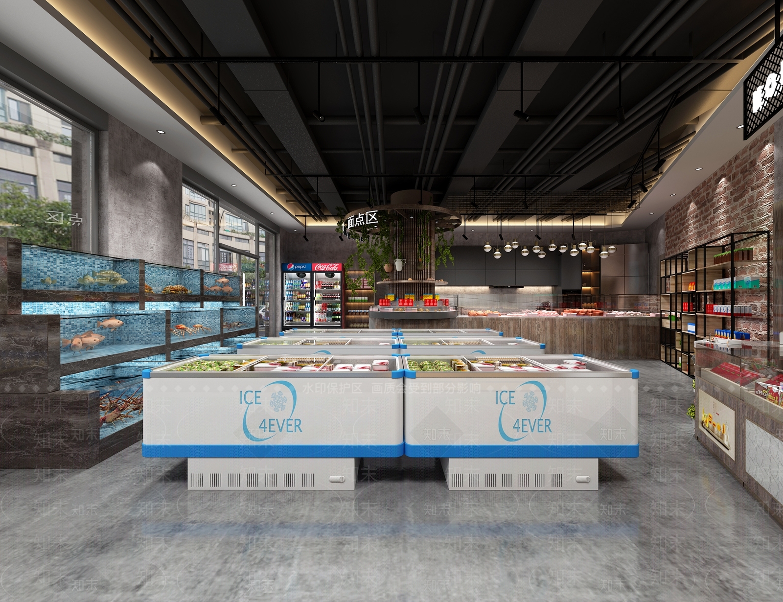 工业风超市3D模型下载【ID:580029394】