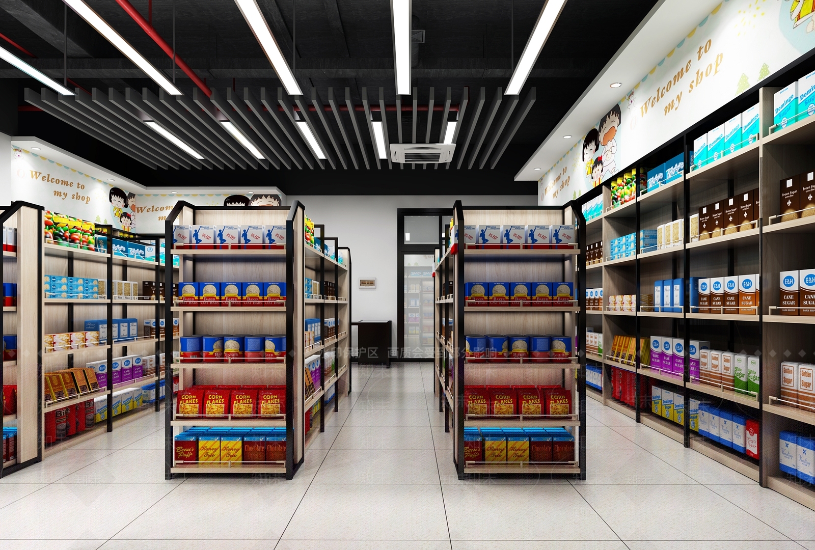 工业风超市3D模型下载【ID:580090447】