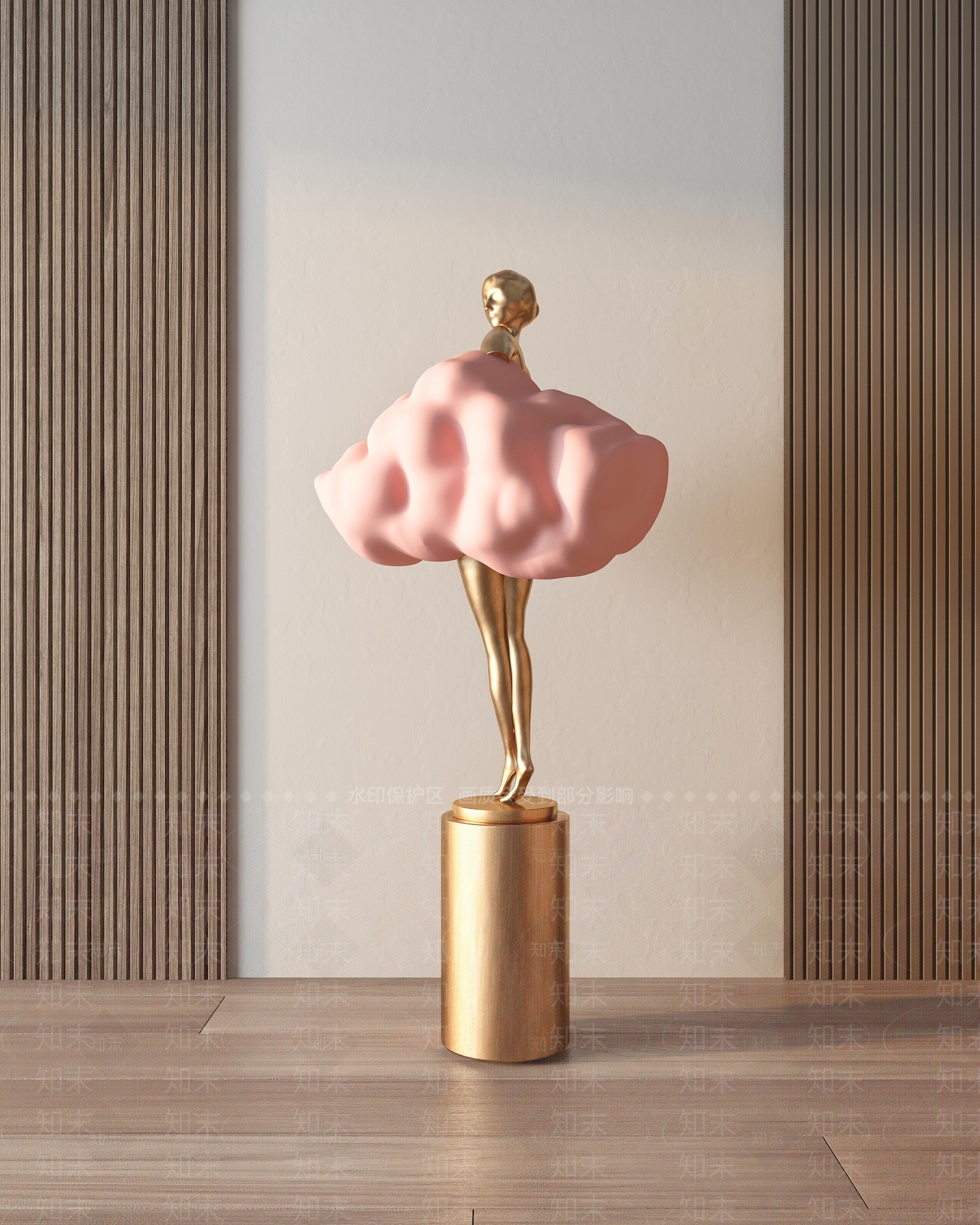 现代美女雕塑3D模型下载【ID:380150824】