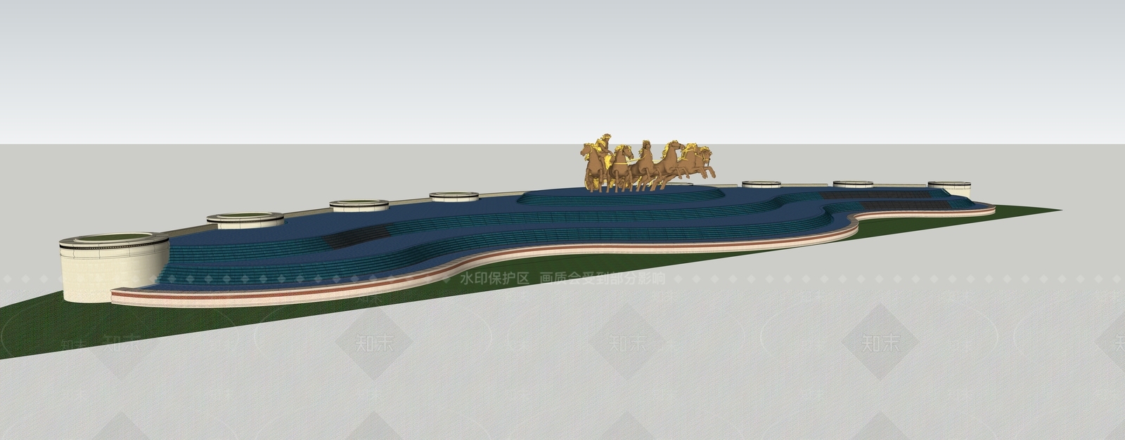 欧式水景雕塑SU模型下载【ID:680161032】