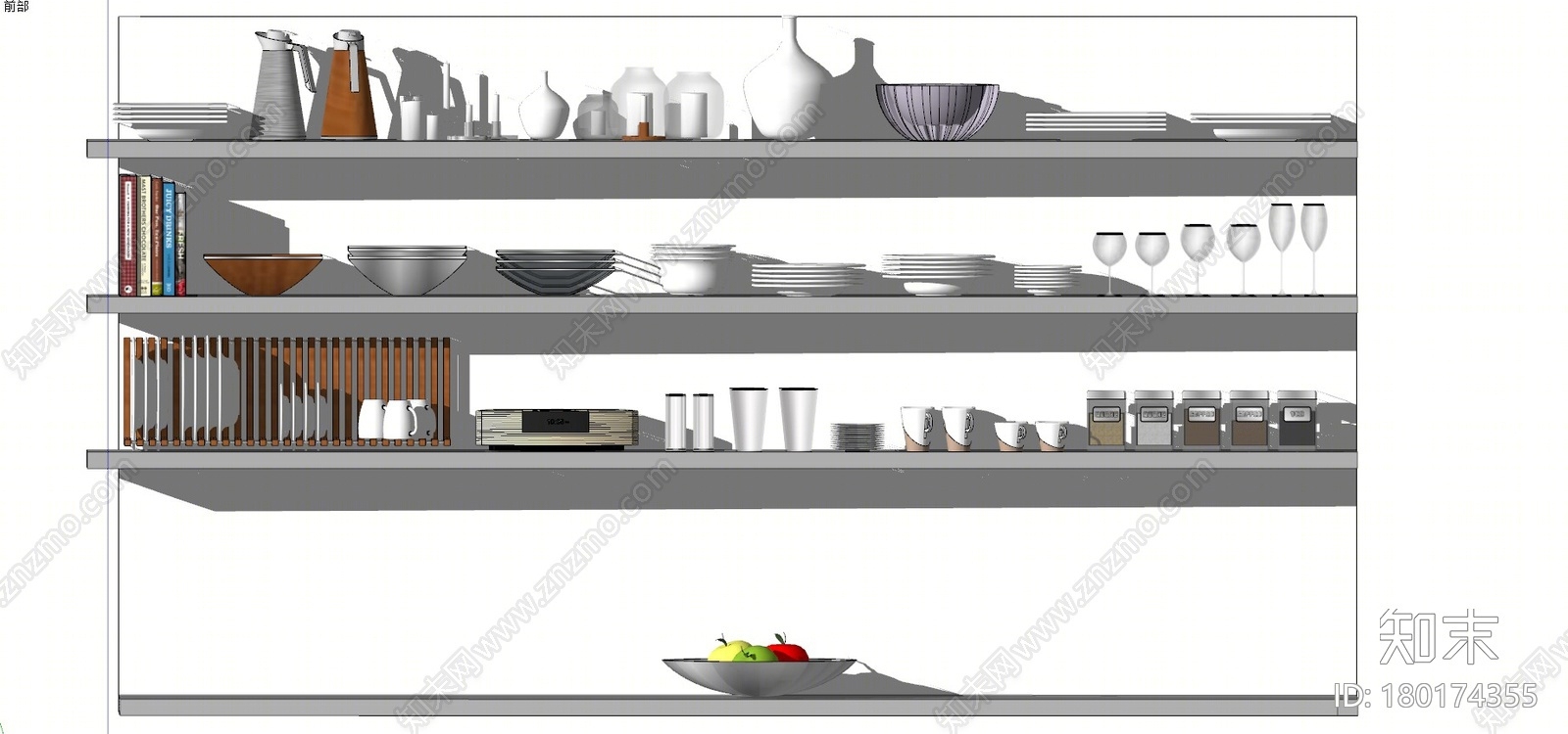现代厨房摆件SU模型下载【ID:180174355】