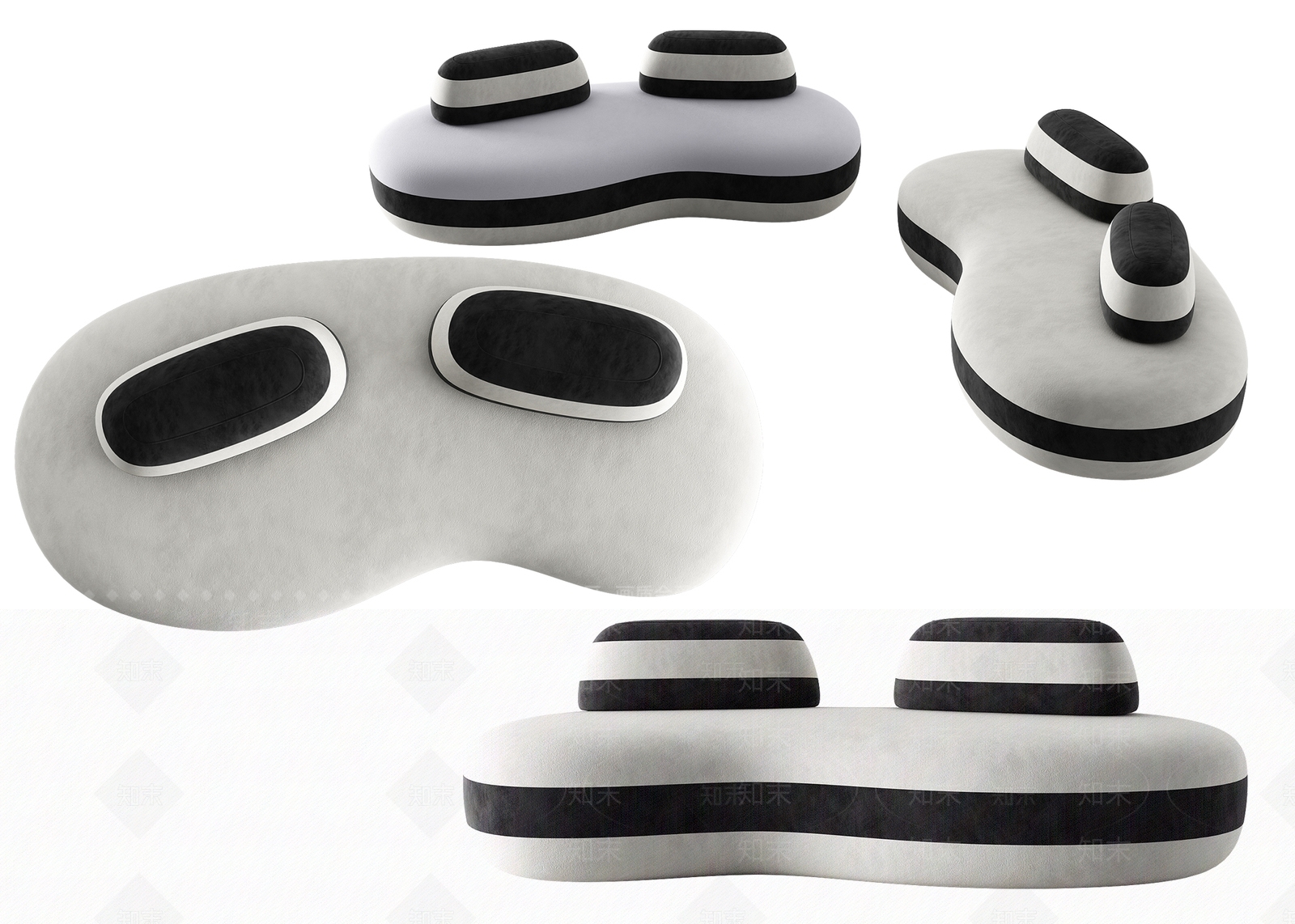 后现代多人沙发3D模型下载【ID:980215926】