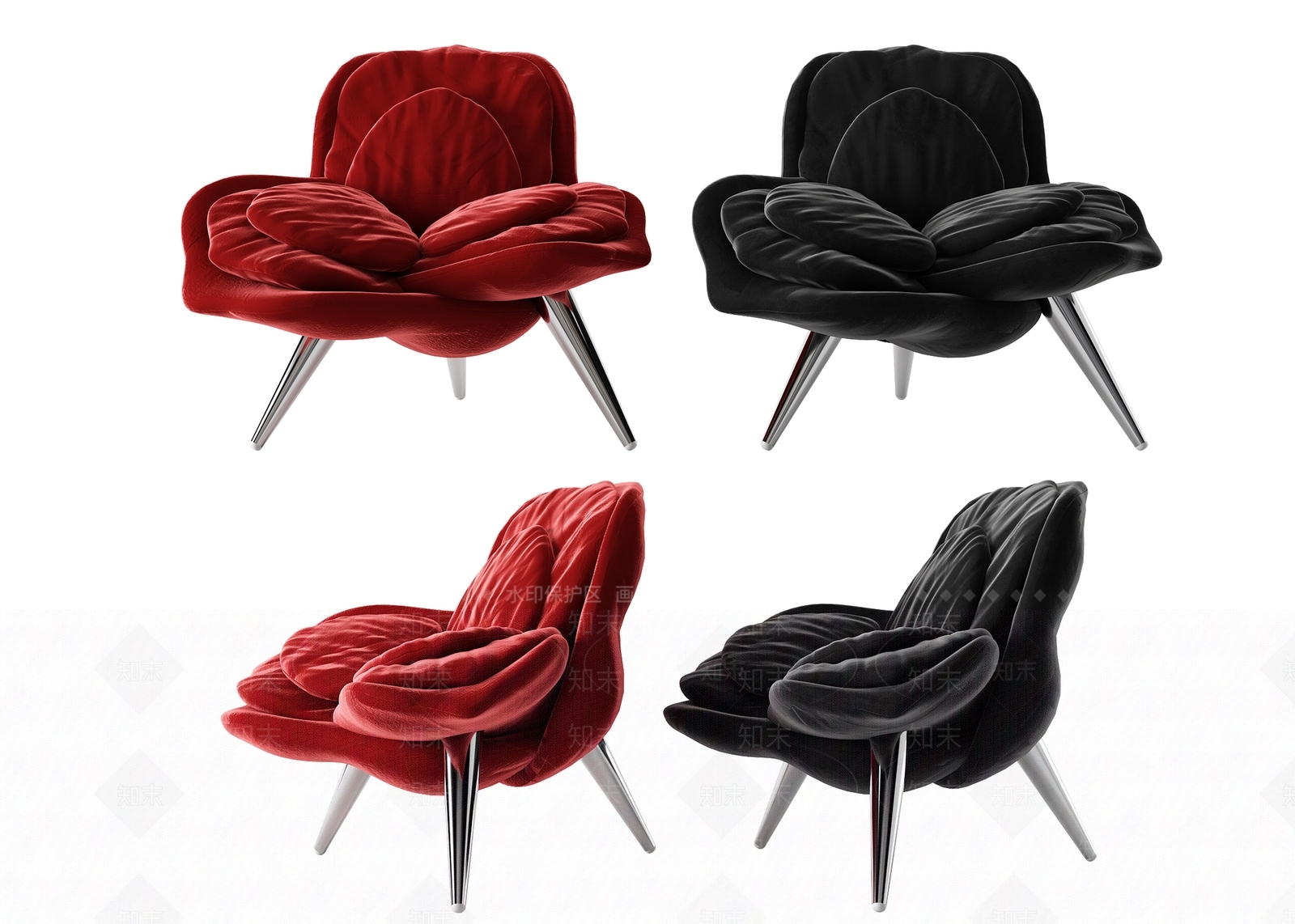 后现代单人沙发3D模型下载【ID:980222665】