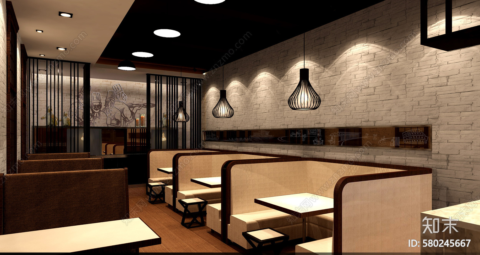 咖啡餐饮会所店cad施工图下载【ID:580245667】
