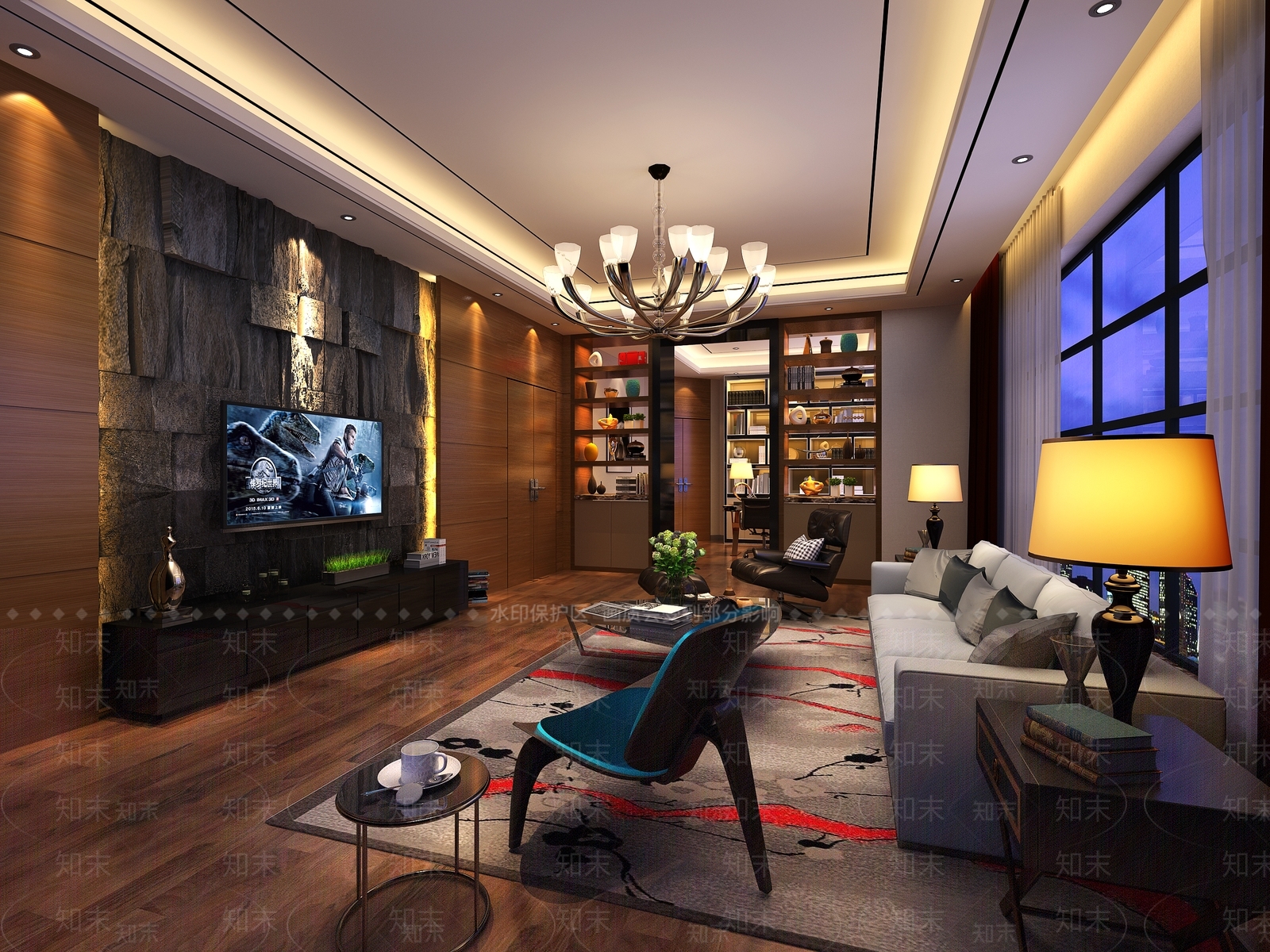 美式酒店客房3D模型下载【ID:480254683】