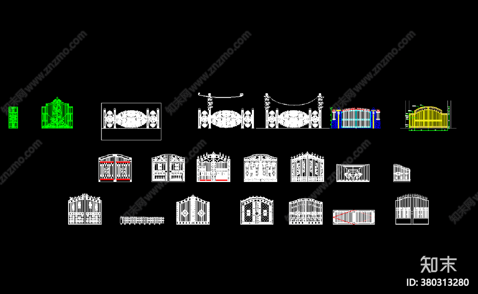 园林大门施工图下载【ID:380313280】