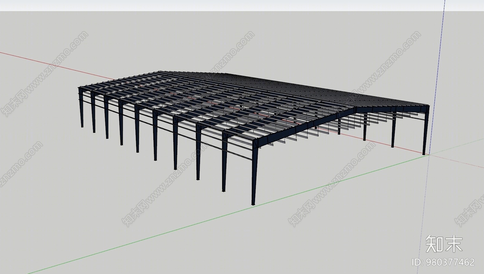 现代风格工业厂房外观SU模型下载【ID:980377462】