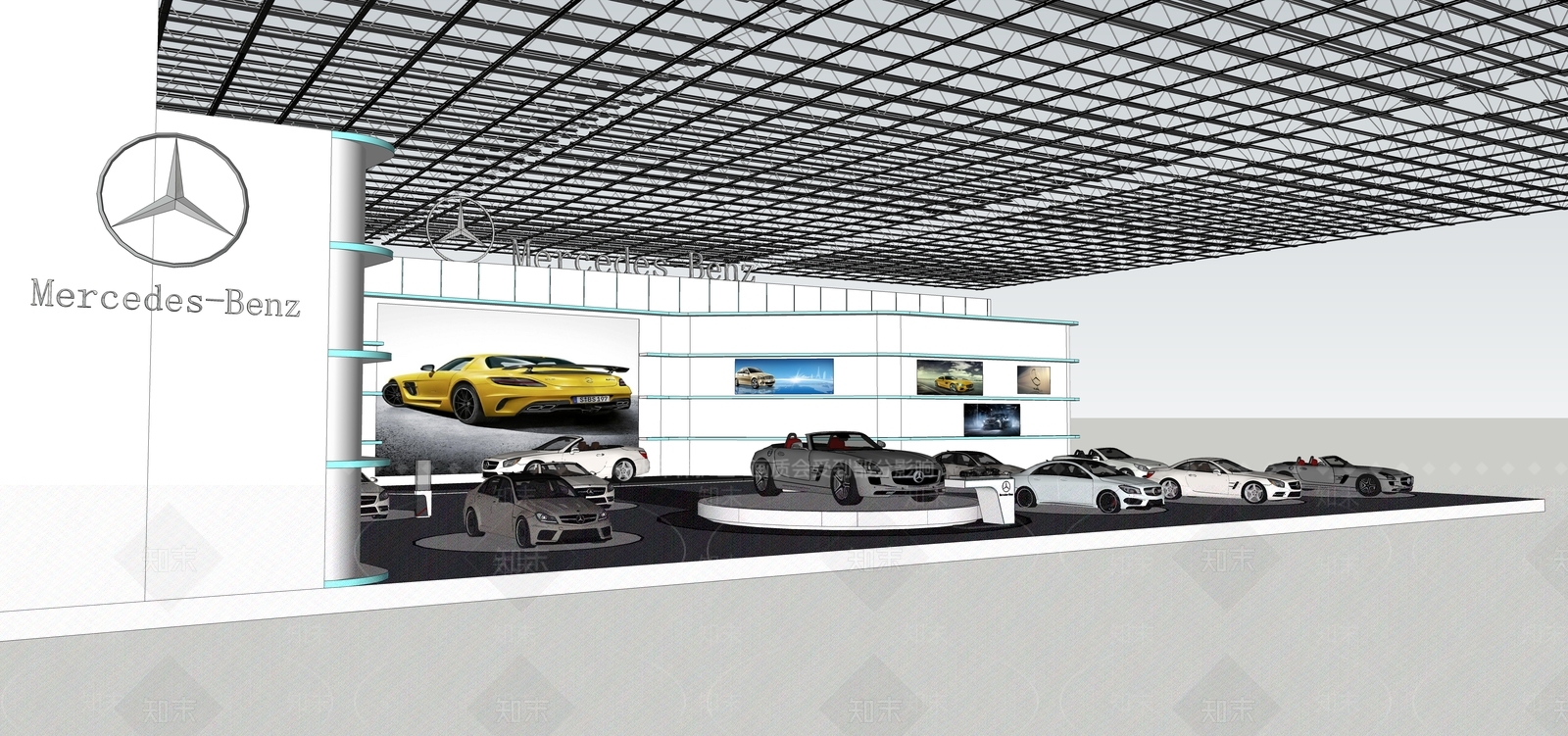 现代汽车展厅SU模型下载【ID:881899560】