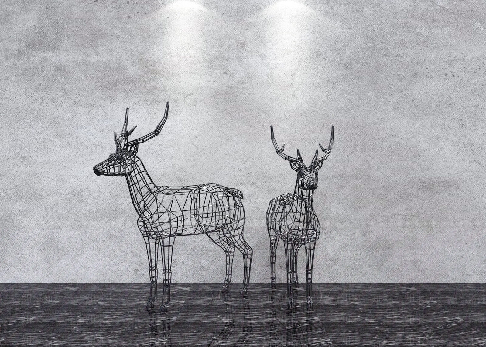 现代铁艺摆件3D模型下载【ID:980388137】