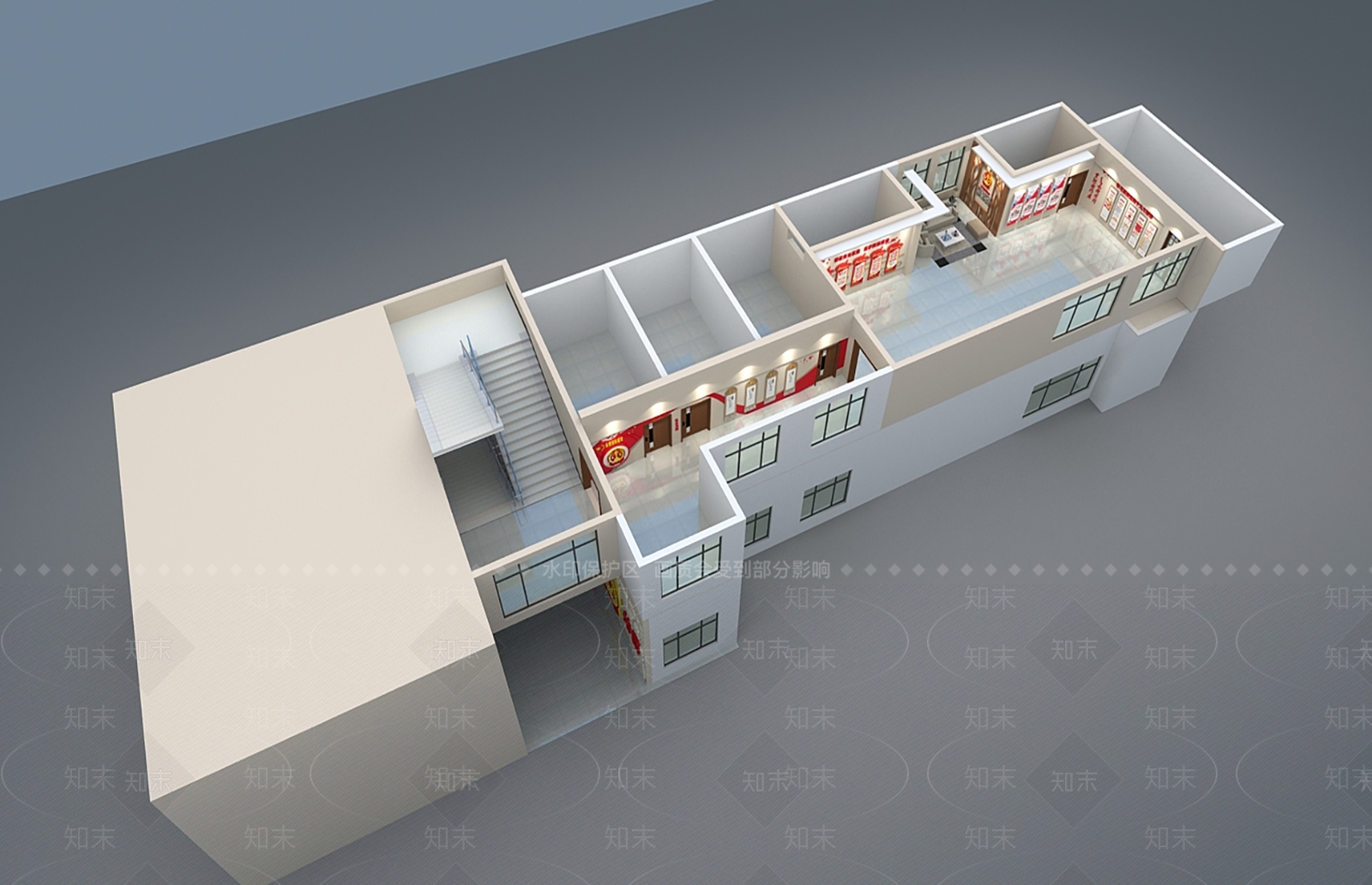 现代司法党建展厅3D模型下载【ID:580388480】