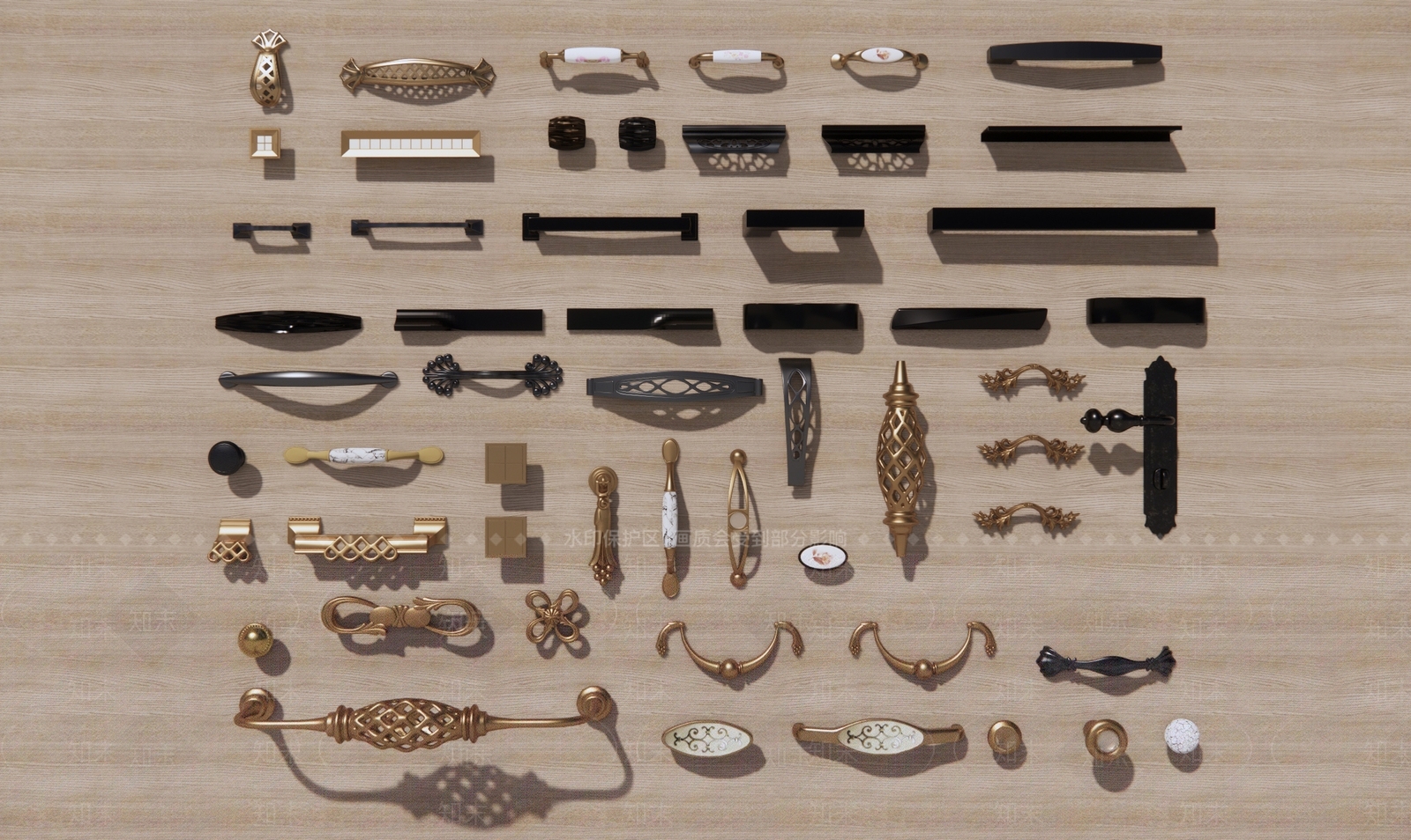 欧式门把手SU模型下载【ID:480398373】