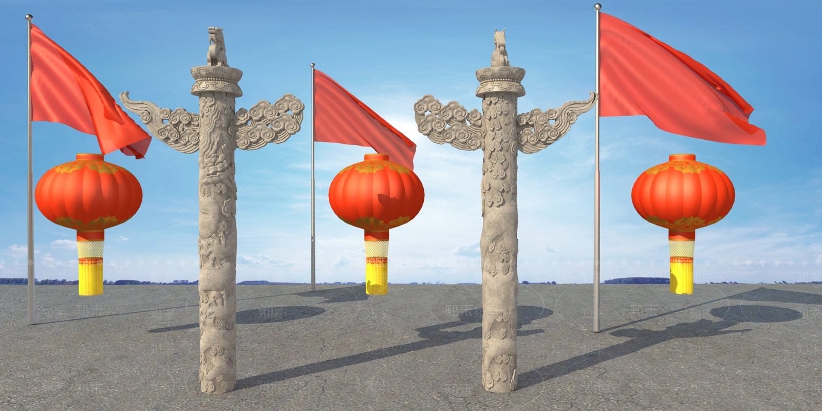 现代华表3D模型下载【ID:480401958】