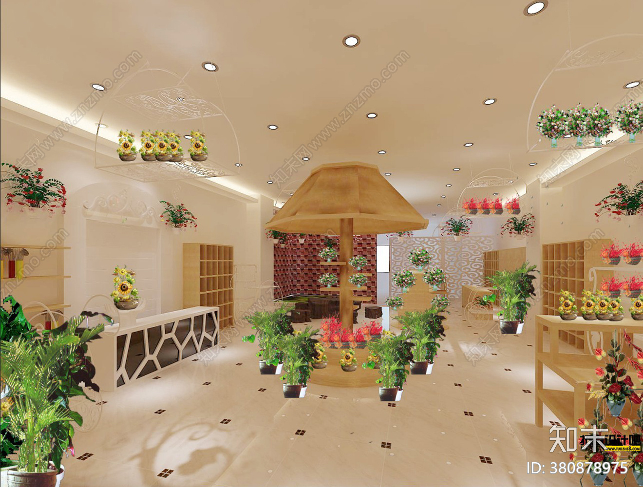 时尚花店cad施工图下载【ID:380878975】