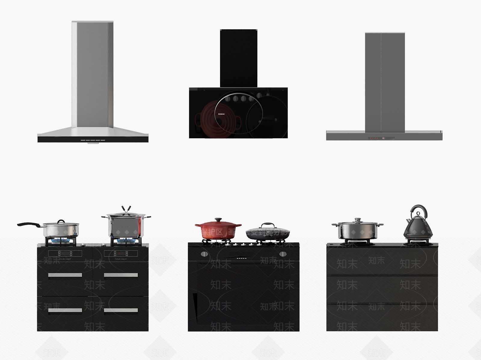现代炊具3D模型下载【ID:880456379】