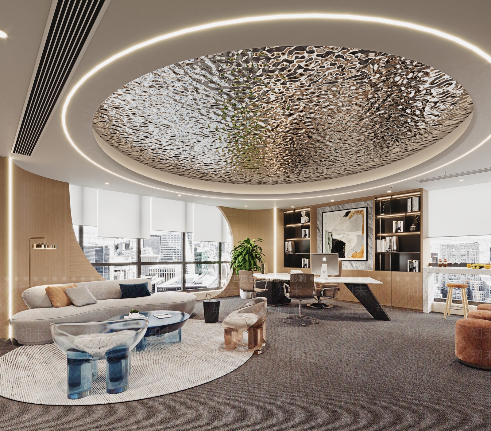 现代总裁办公室3D模型下载【ID:780474689】