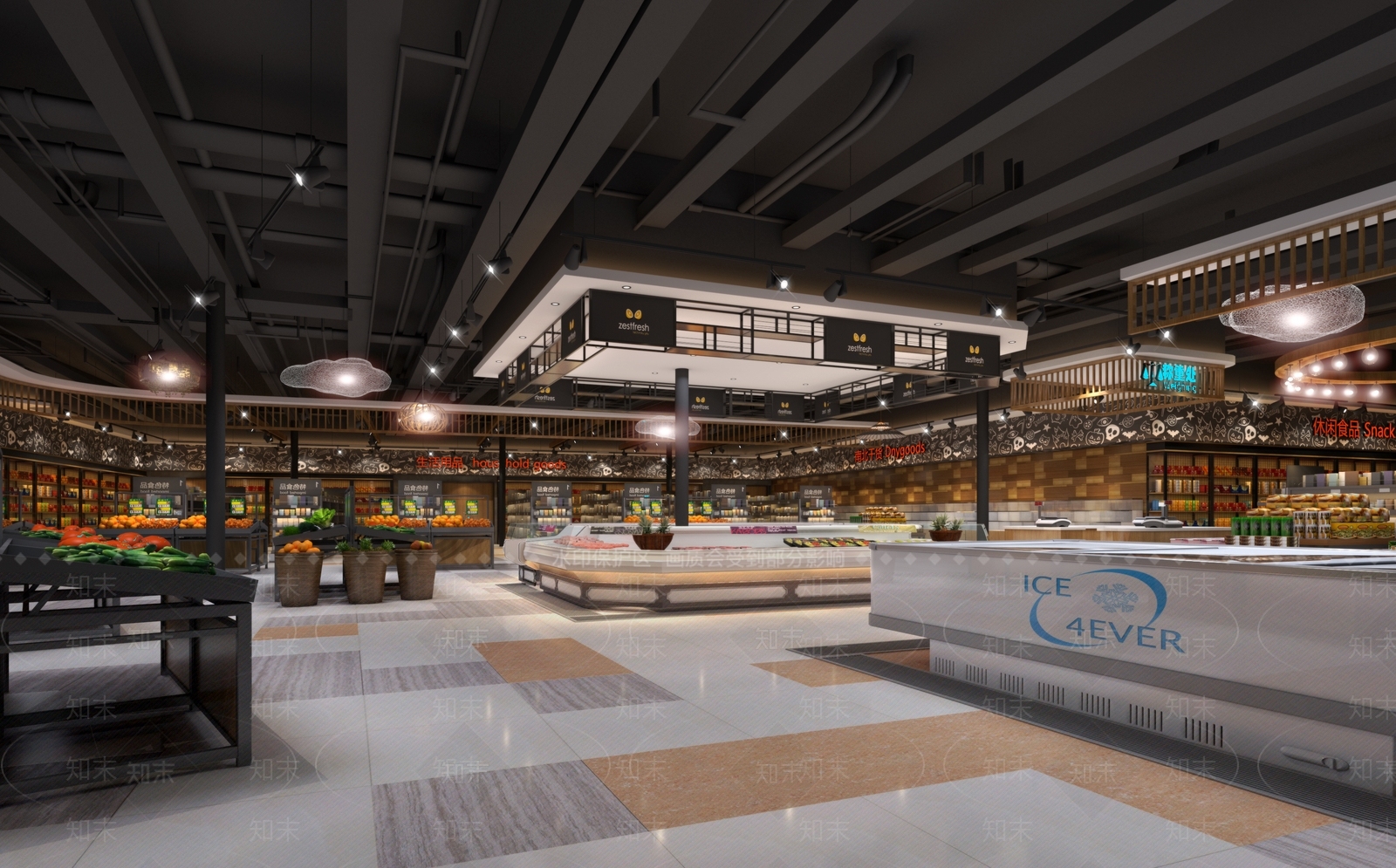 工业风超市3D模型下载【ID:580479312】