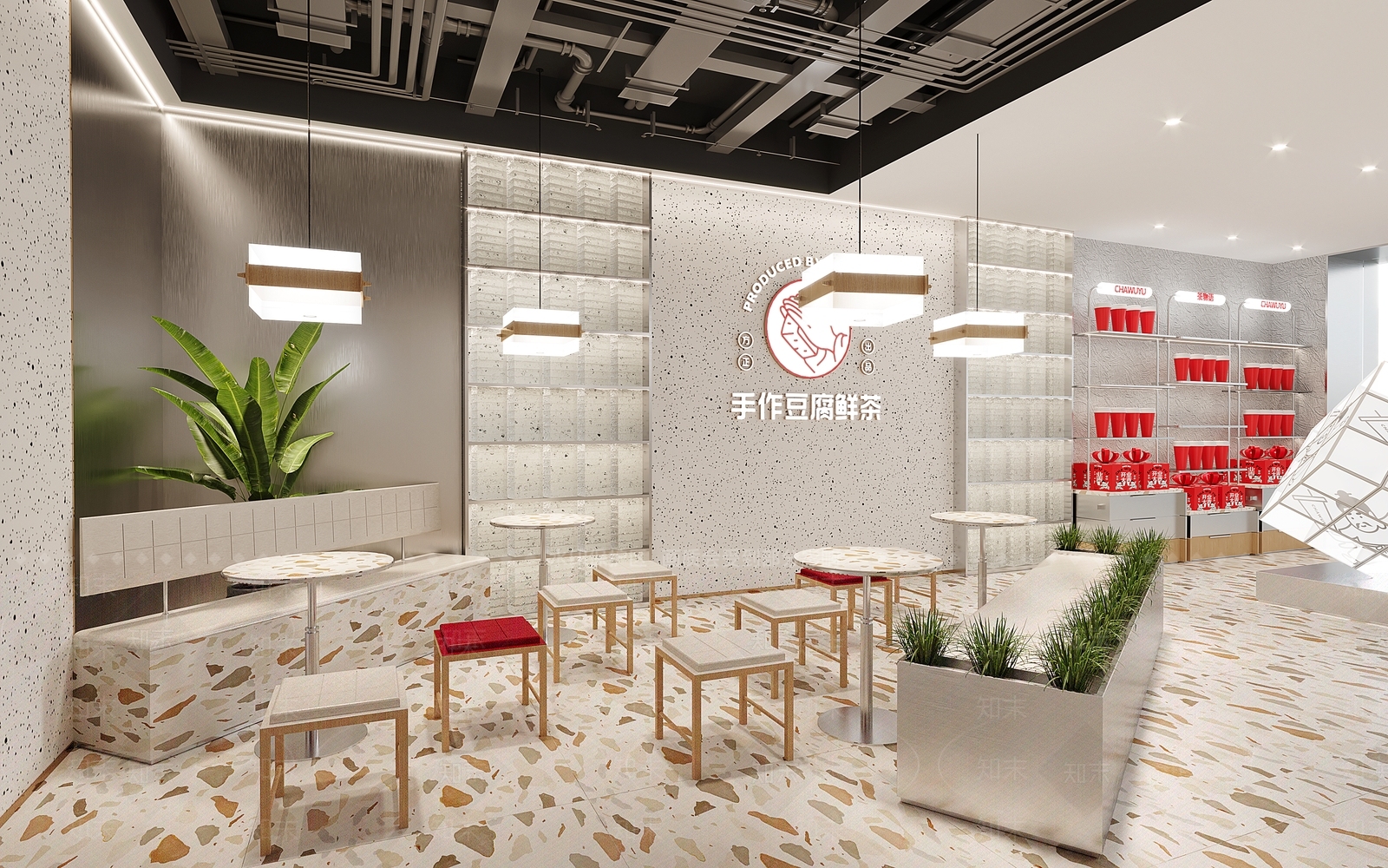 现代奶茶店3D模型下载【ID:280479803】