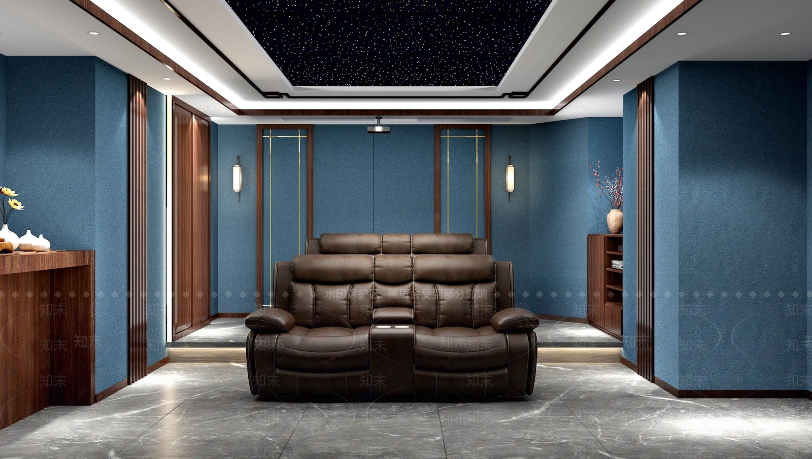 新中式家庭影院3D模型下载【ID:1105491770】