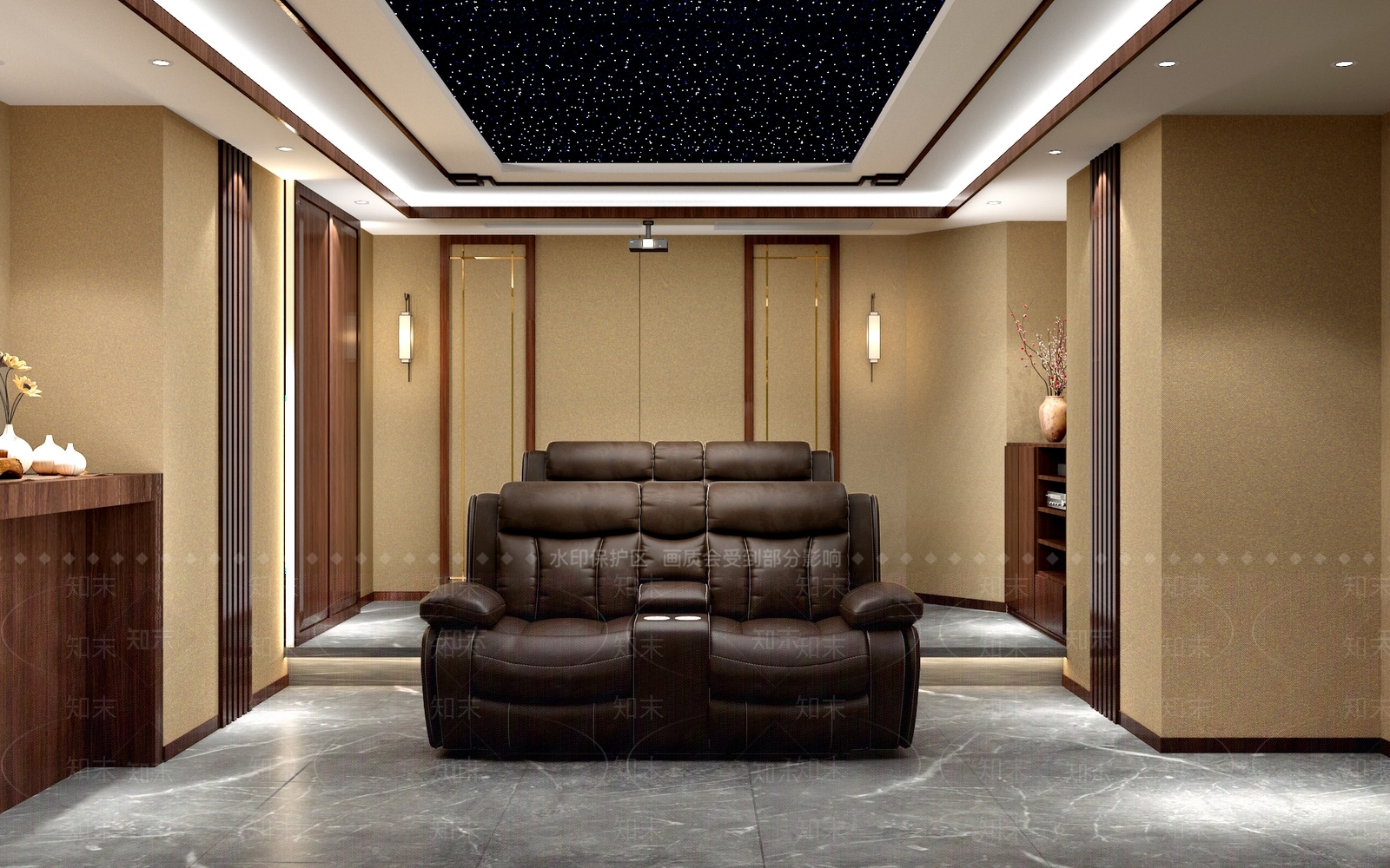 新中式家庭影院3D模型下载【ID:1105491770】