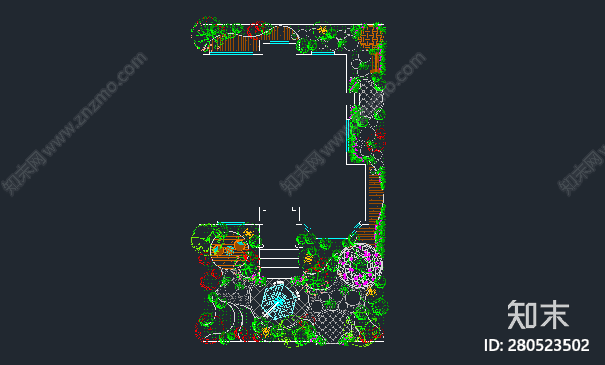 双拼别墅景观设计方案施工图下载【ID:280523502】