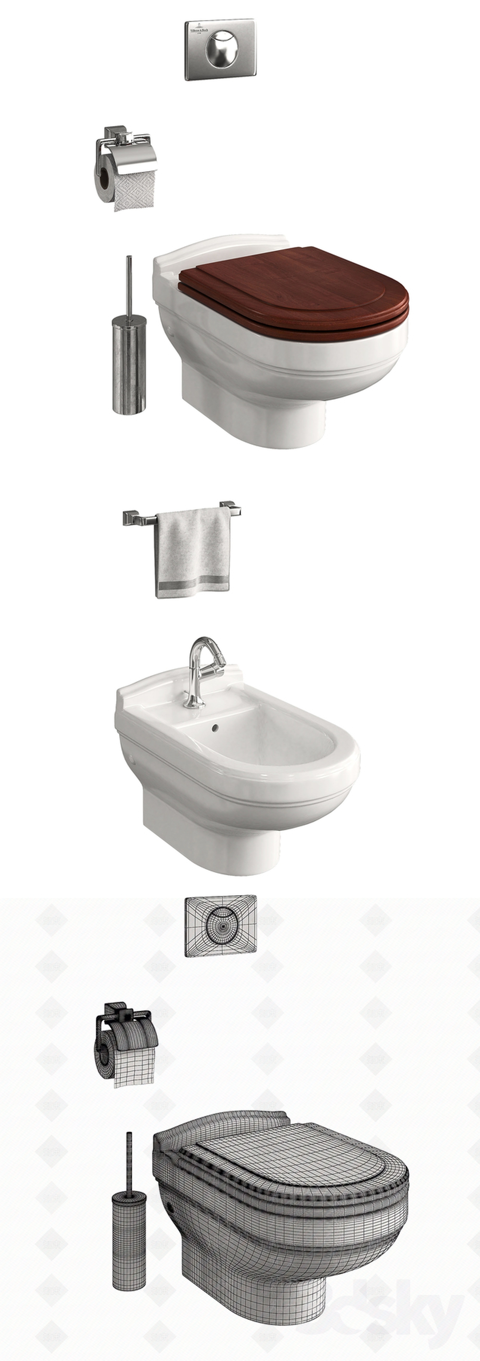 现代风格马桶3D模型下载【ID:280531014】