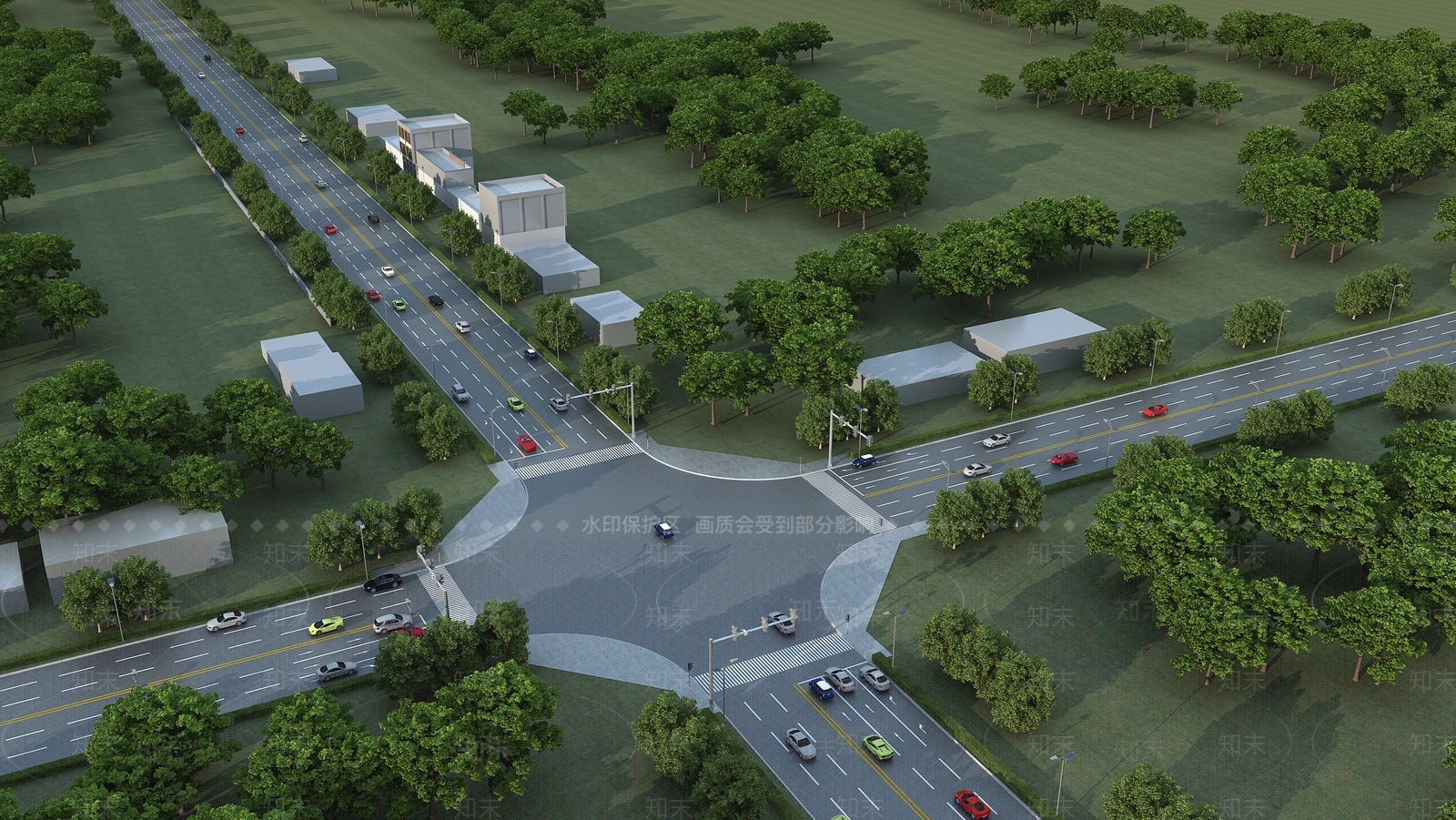 现代道路设施3D模型下载【ID:880539952】