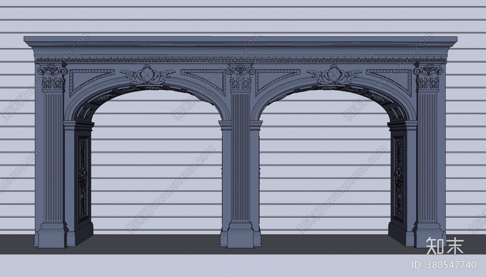 美式罗马柱SU模型下载【ID:380547740】