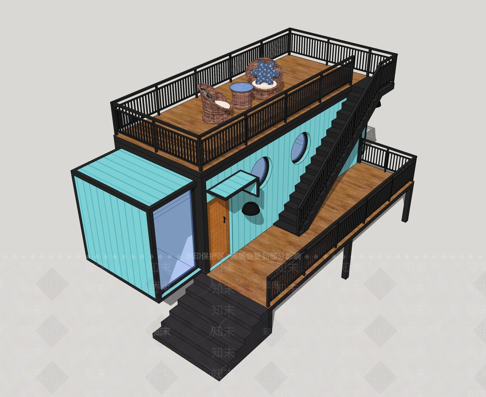 现代集装箱SU模型下载【ID:980578137】