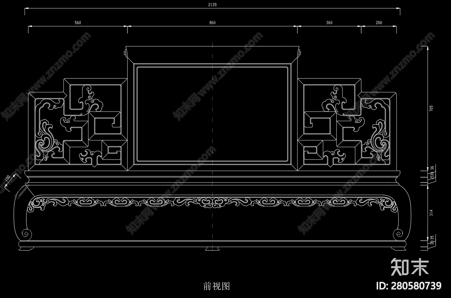 卷书沙发带托尼cad施工图下载【ID:280580739】