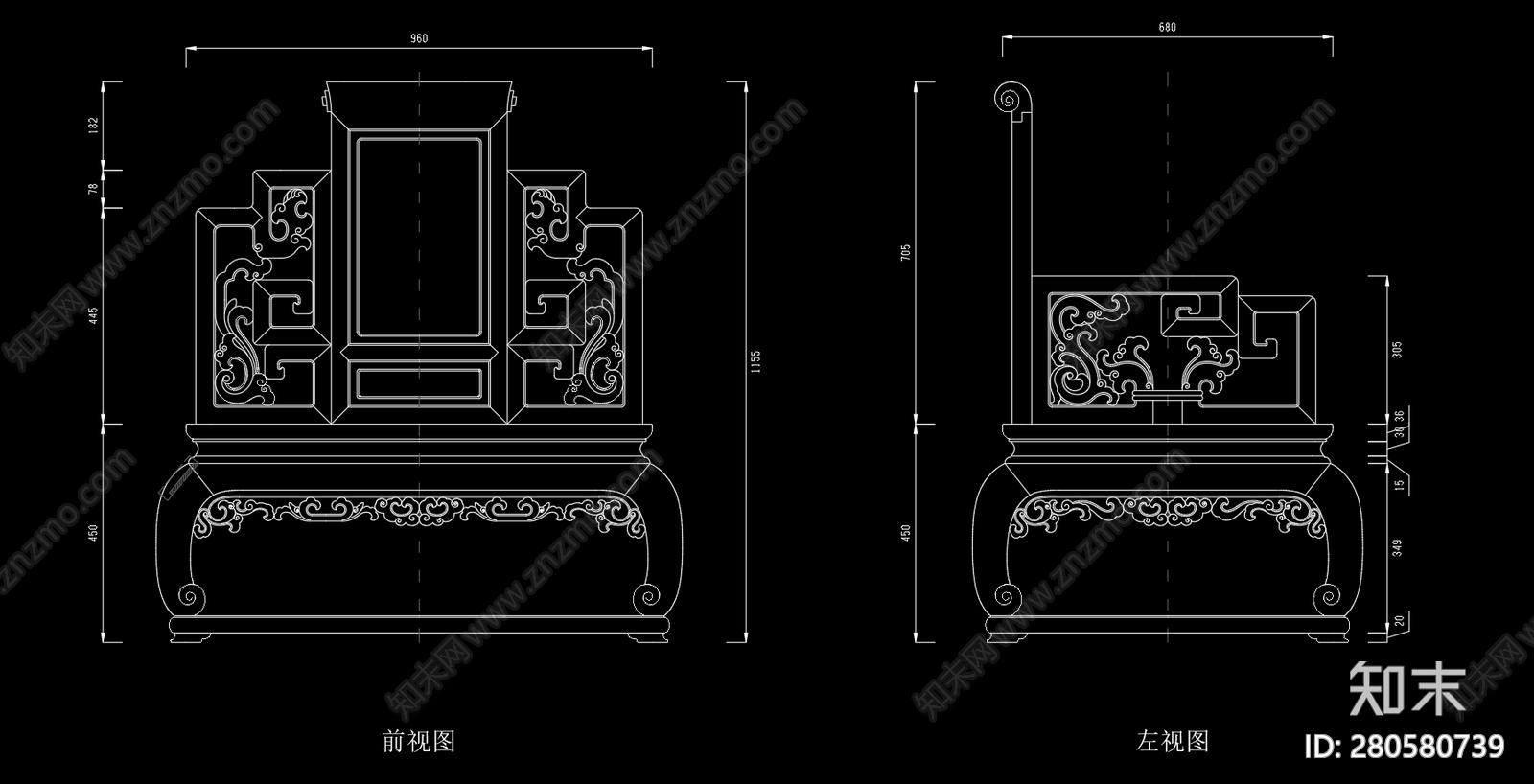 卷书沙发带托尼cad施工图下载【ID:280580739】